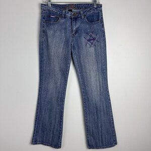 Vintage South Pole Jeans Juniors Size 7 (28x31) Blue Denim Low Rise Bootcut Y2K‎
